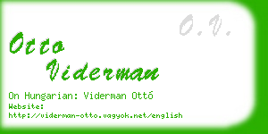 otto viderman business card